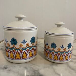 Set of 2 Vintage Ceramic Canisters